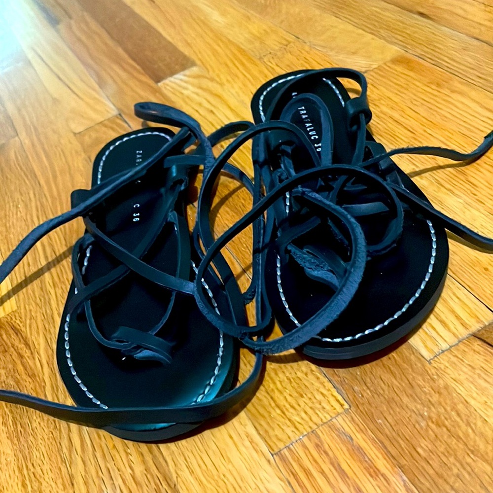Zara size 36 lace up sandals